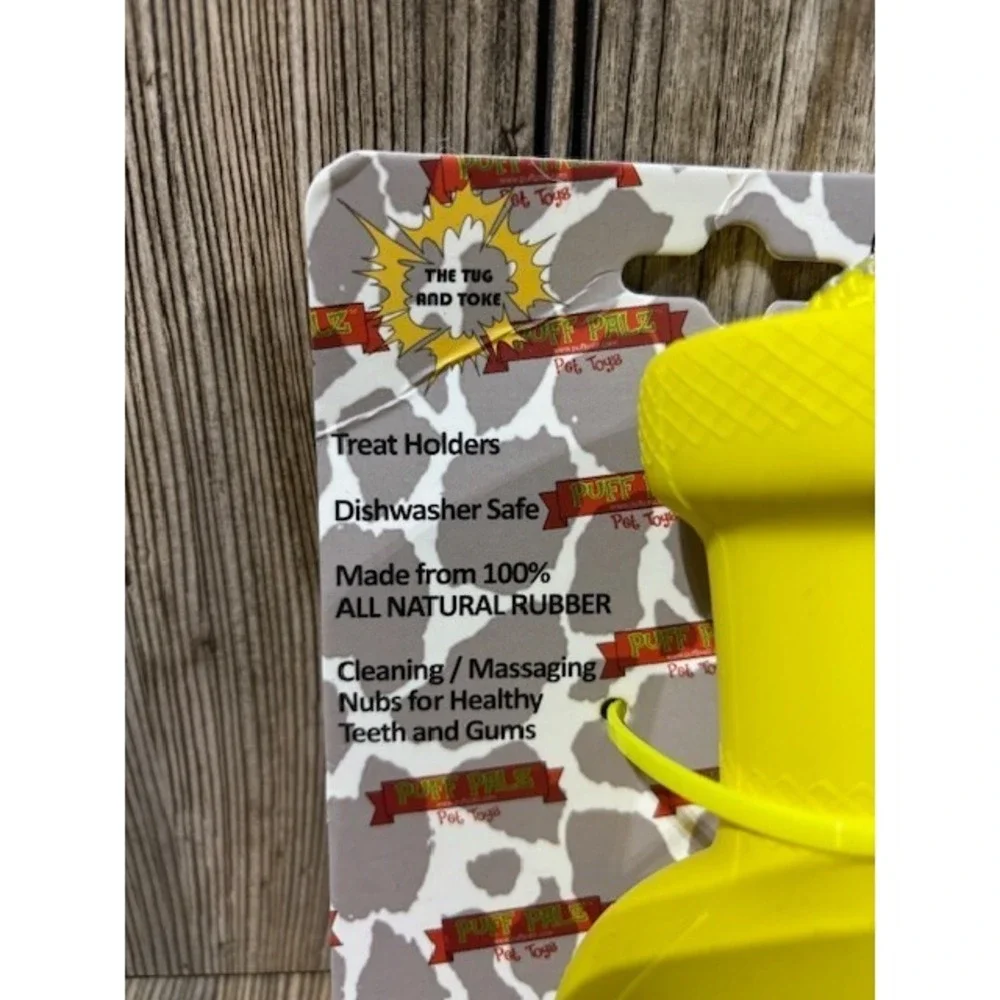 Puff Palz Tug & Toke Rubber Dog Toy Yellow
